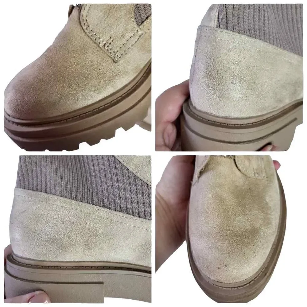 Steven by Steve Madden Aliyah Font Zip Tan Combat Boots Size 8.5